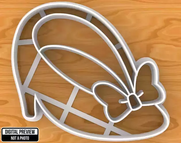 Minnie Mouse Shoe with Bow Cookie Cutter 3D print model