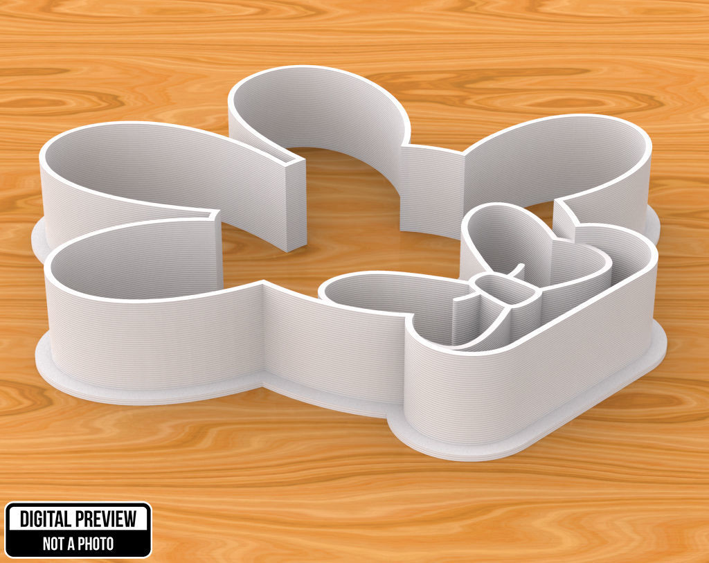 Minnie Mouse Hand with Bow Cookie Cutter 3D print model_1