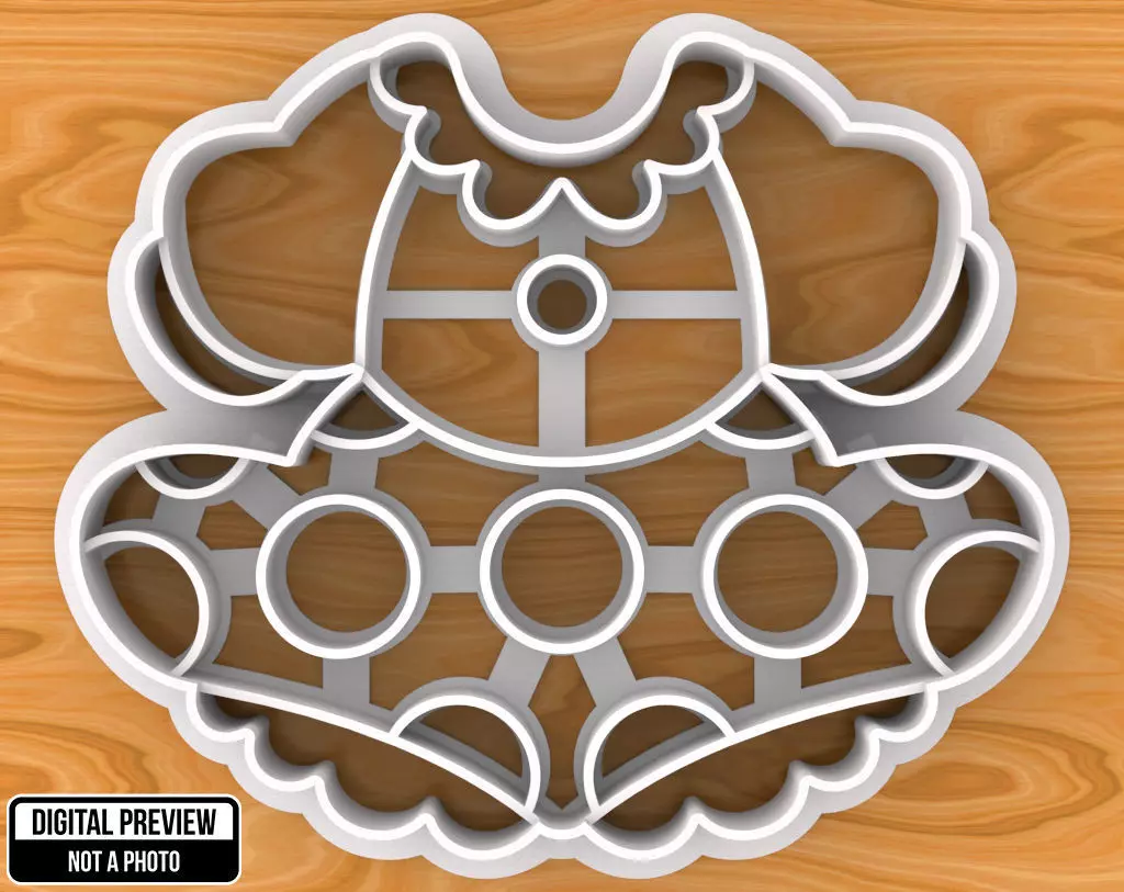 Minnie Mouse Dress Cookie Cutter 3D print model_0