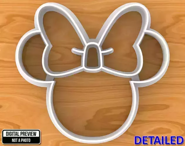 Minnie Mouse Head with Bow Cookie Cutter