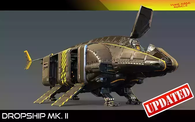 Dropship Mk II PBR Low-poly 3D model