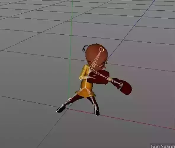 Patlu 3d model cartoon character holding baseball bat