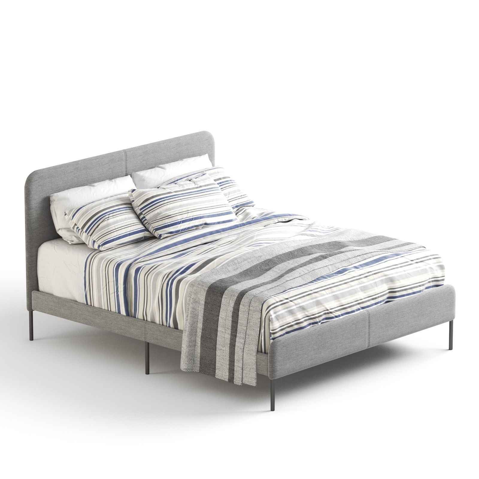 SLATTUM Upholstered bed  3D model_4