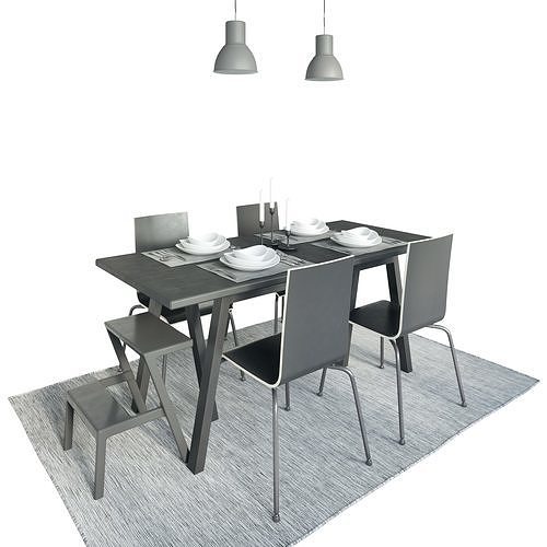 Table Riggestad and chair Martin by 3D model