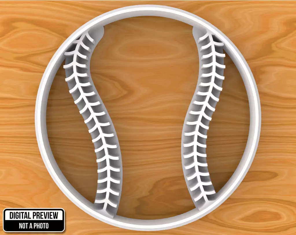 Baseball Ball Cookie Cutter 3D print model_0