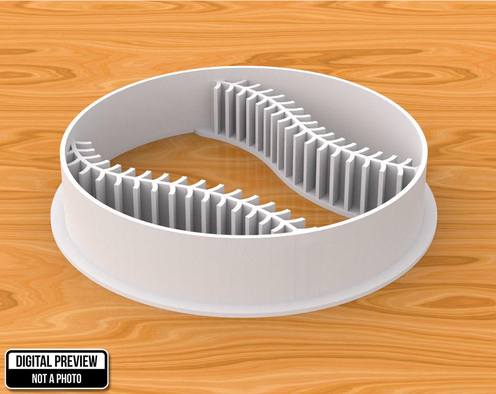 Baseball Ball Cookie Cutter 3D print model_1