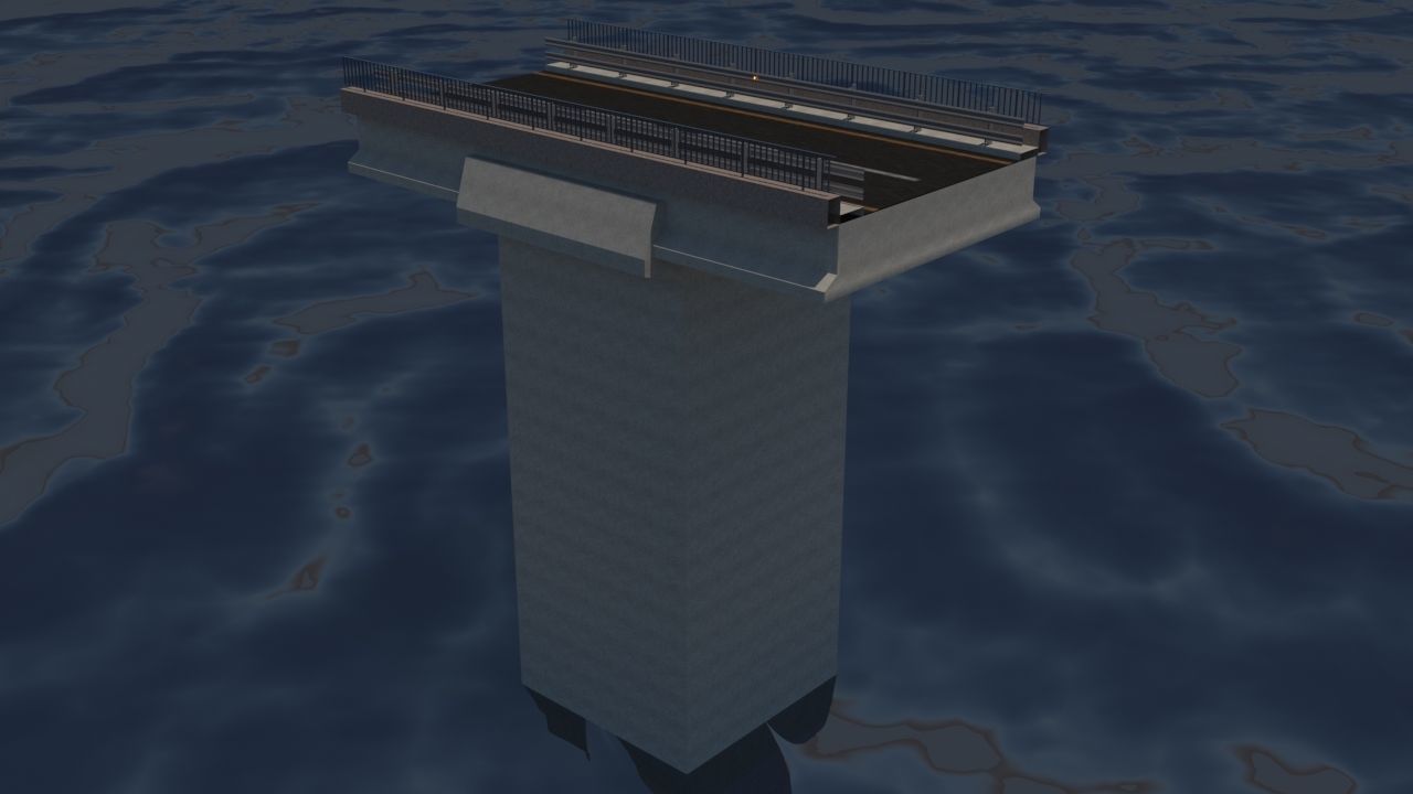 Bridge section Tileable Low-poly 3D model_4