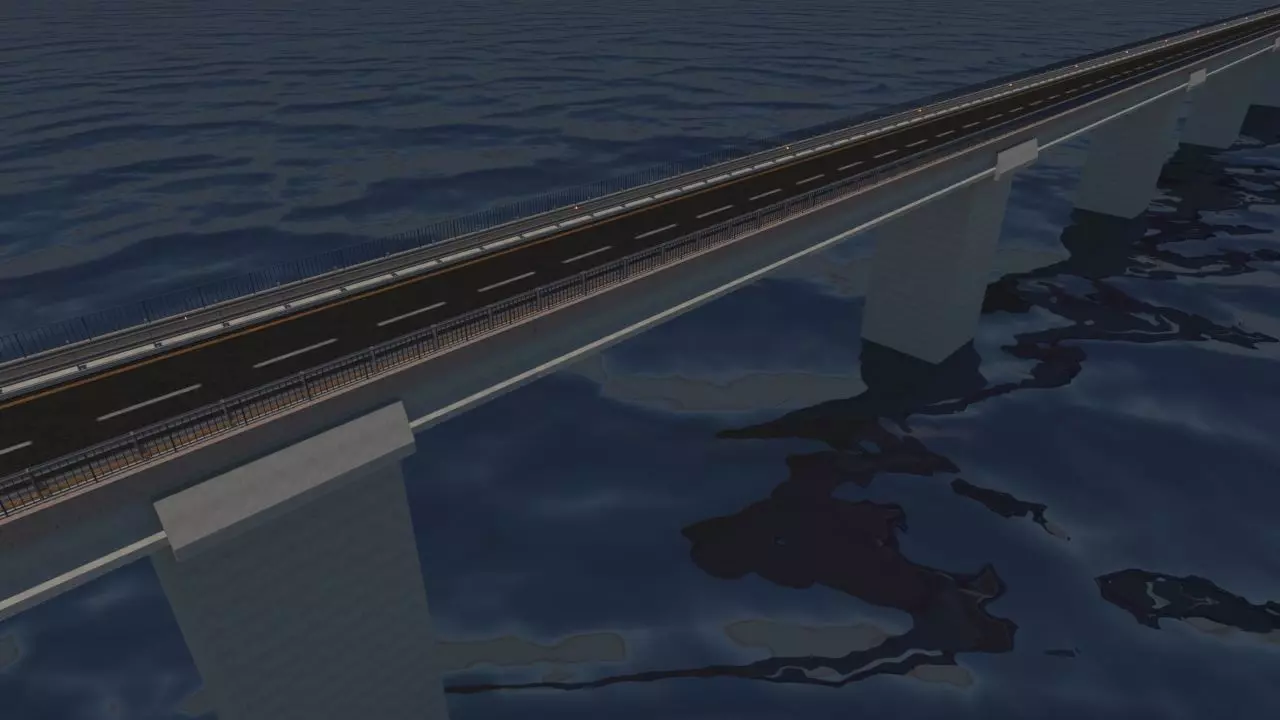 Bridge section Tileable Low-poly 3D model_0