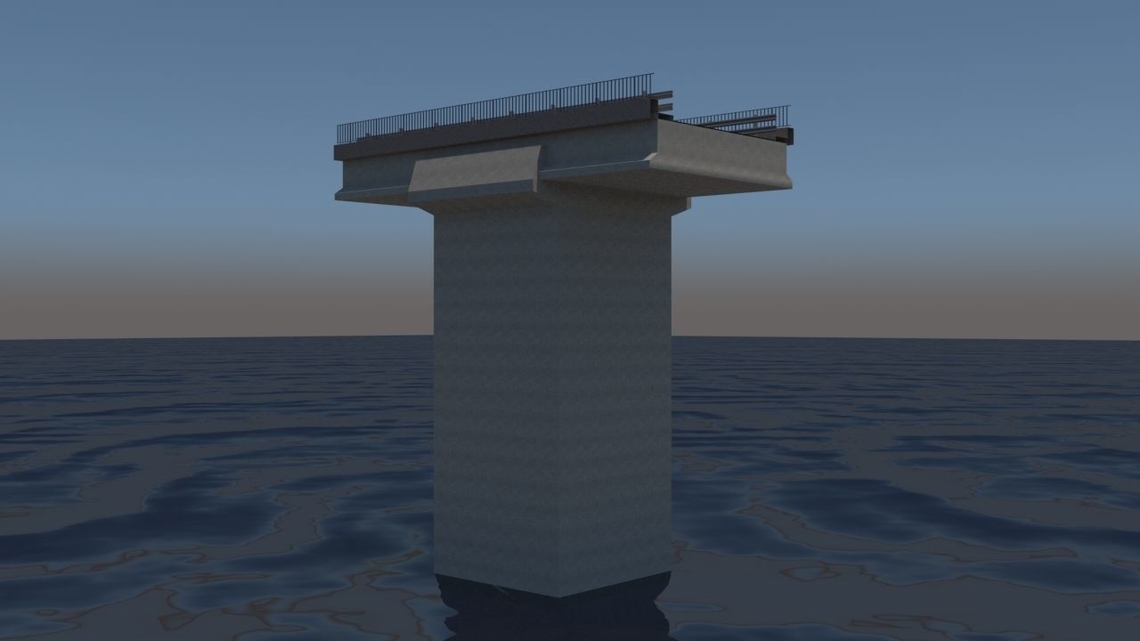 Bridge section Tileable Low-poly 3D model_3
