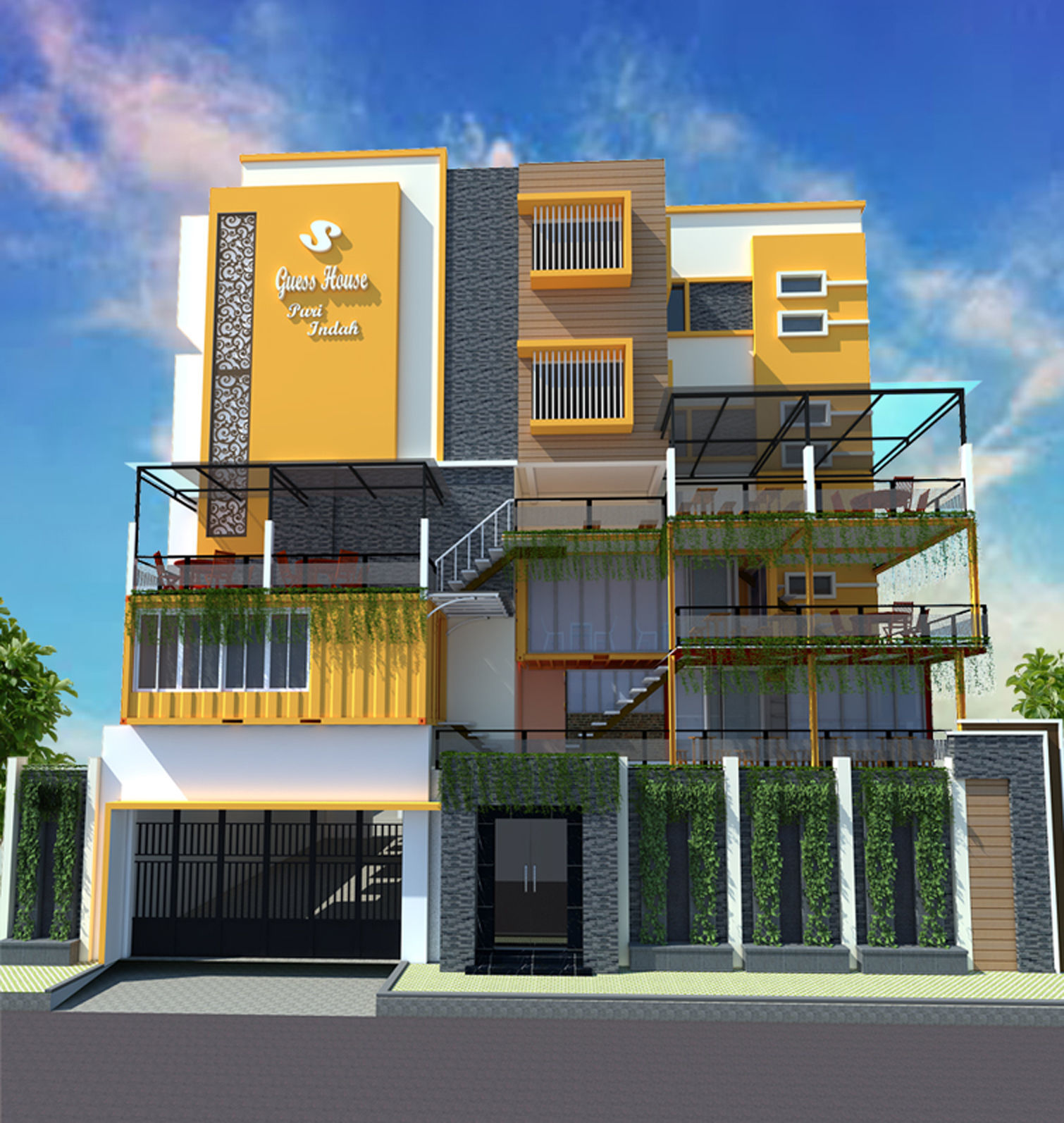  guest house container and detailing 3D model_1