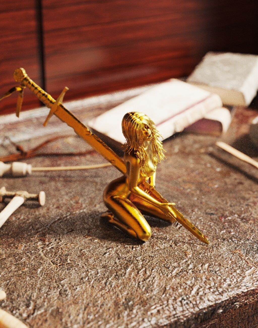 Impaled girl 3D print model_2