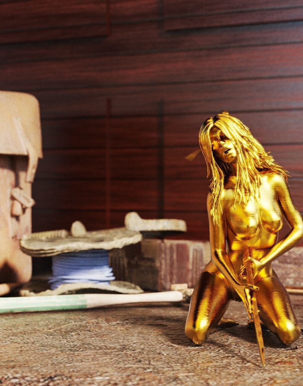 Impaled girl 3D print model_1