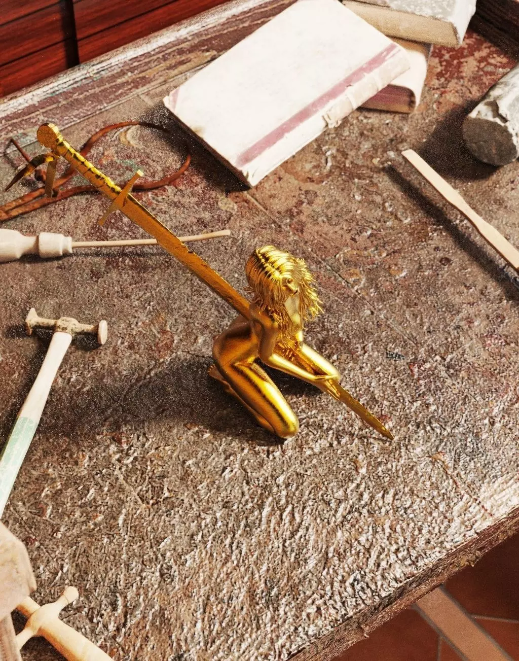 Impaled girl 3D print model_0