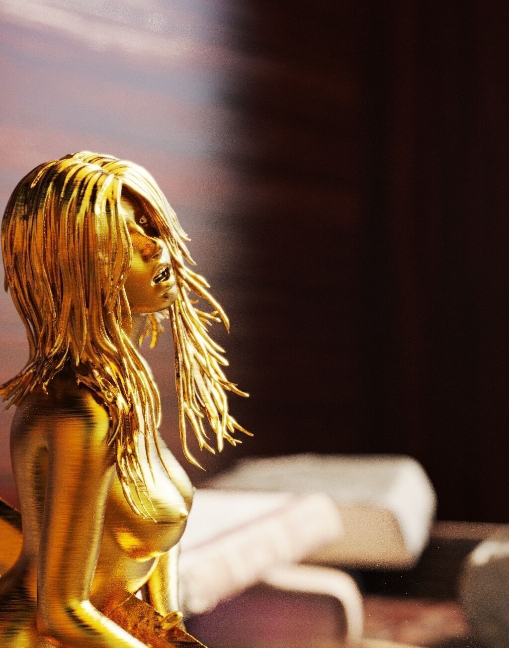 Impaled girl 3D print model_3