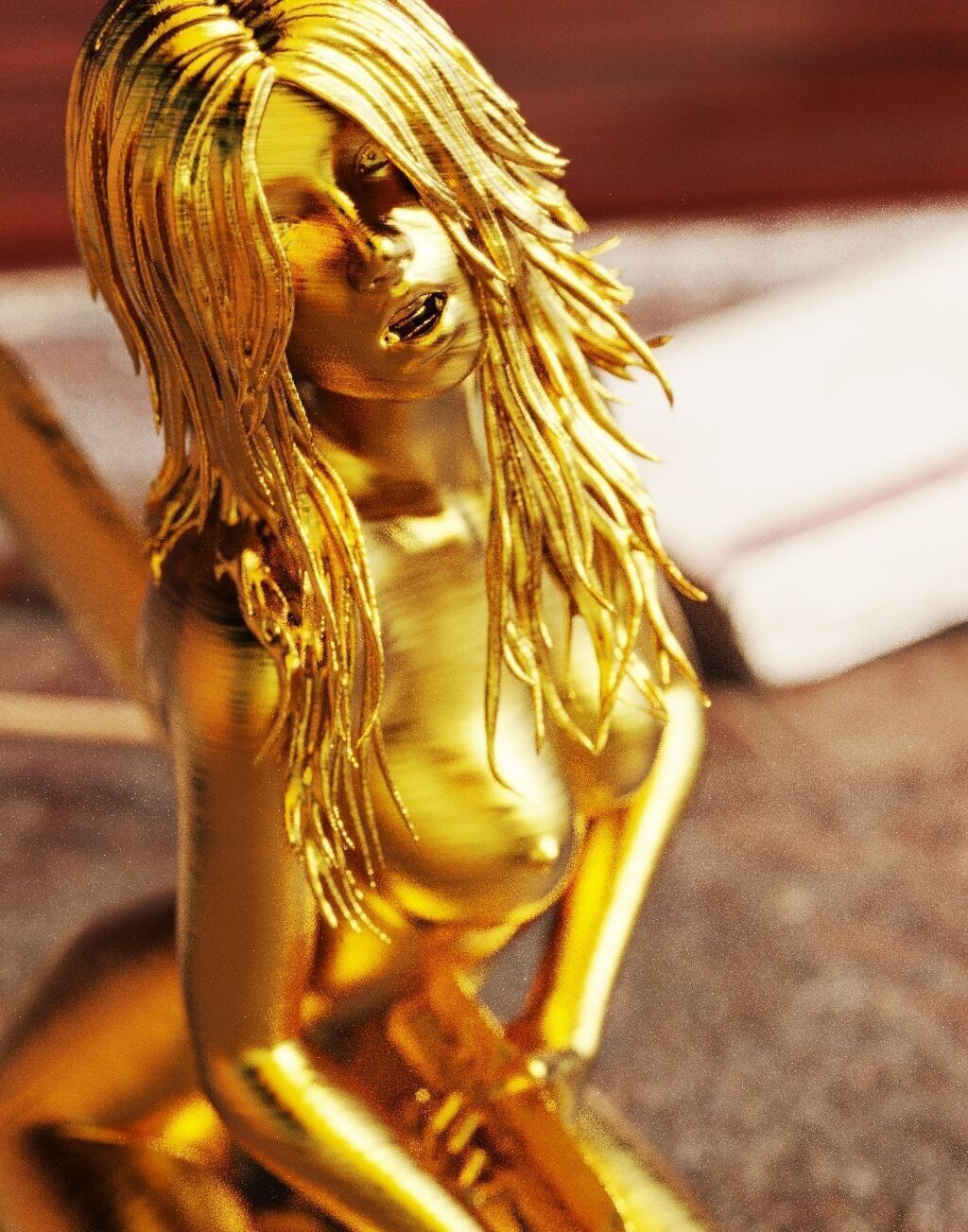 Impaled girl 3D print model_7