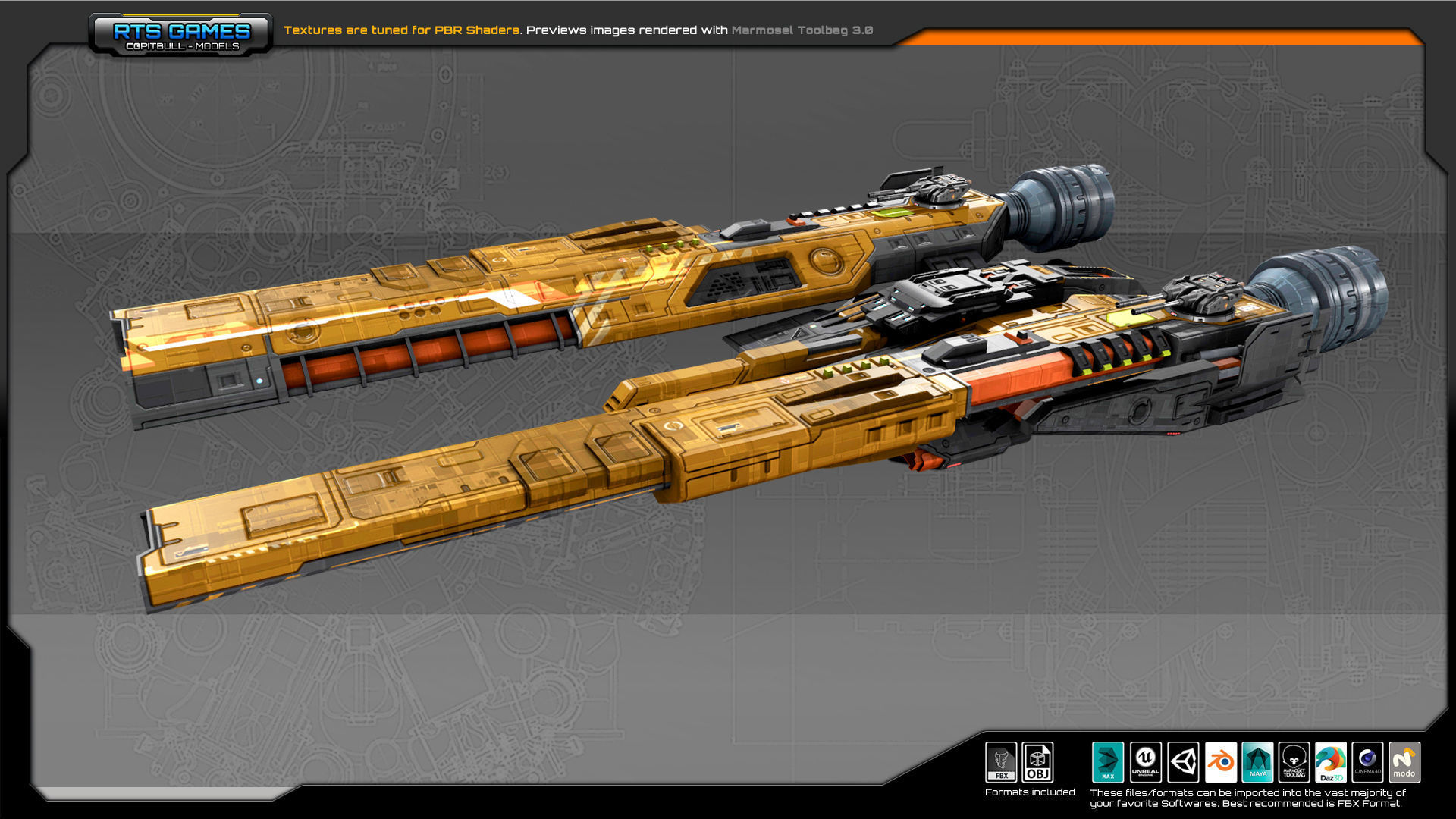 Federation Corvette GK5 Low-poly 3D model_3