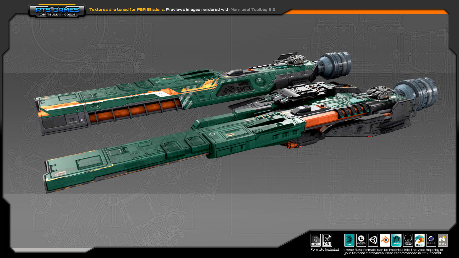 Federation Corvette GK5 Low-poly 3D model_4