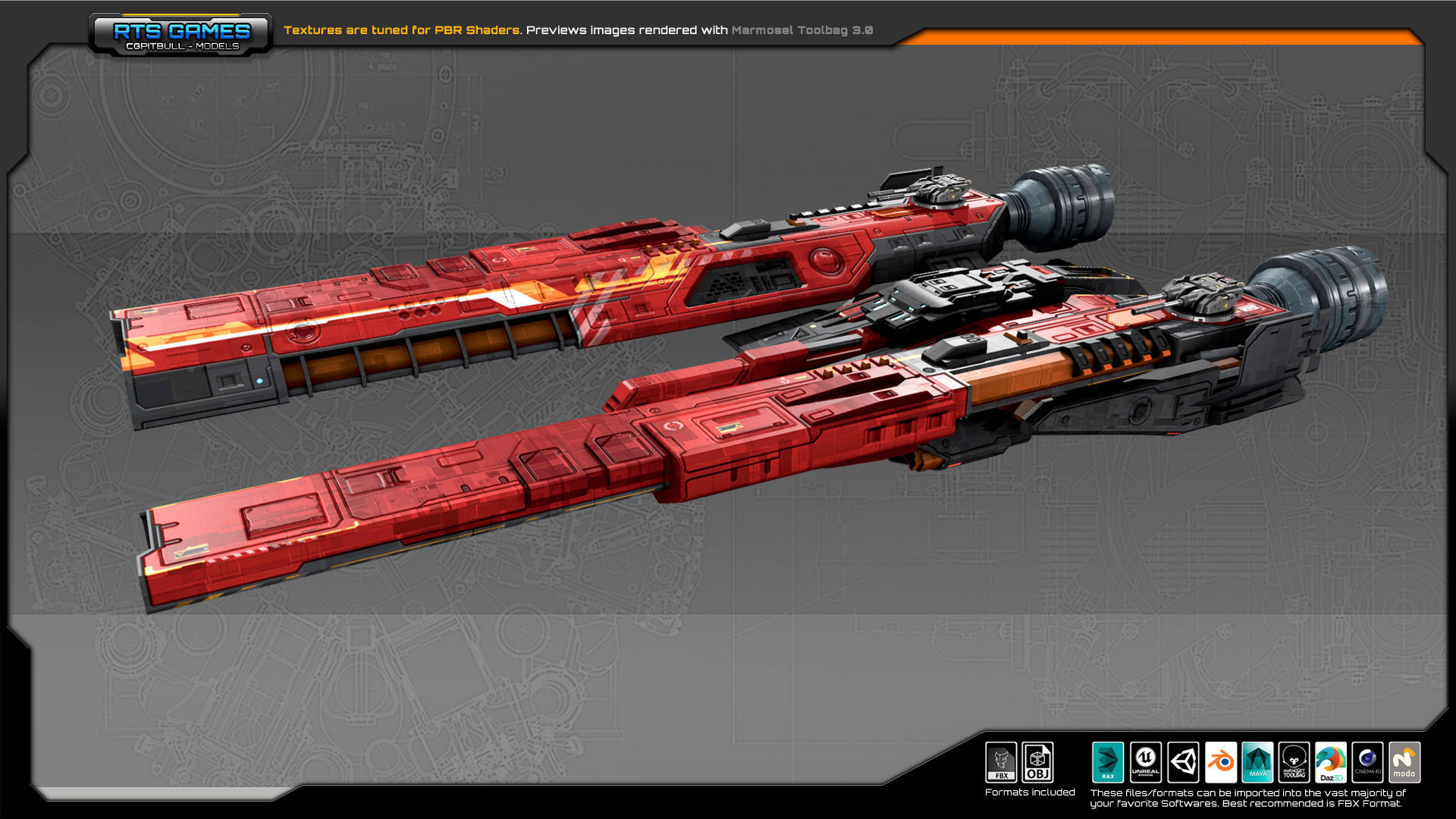 Federation Corvette GK5 Low-poly 3D model_2