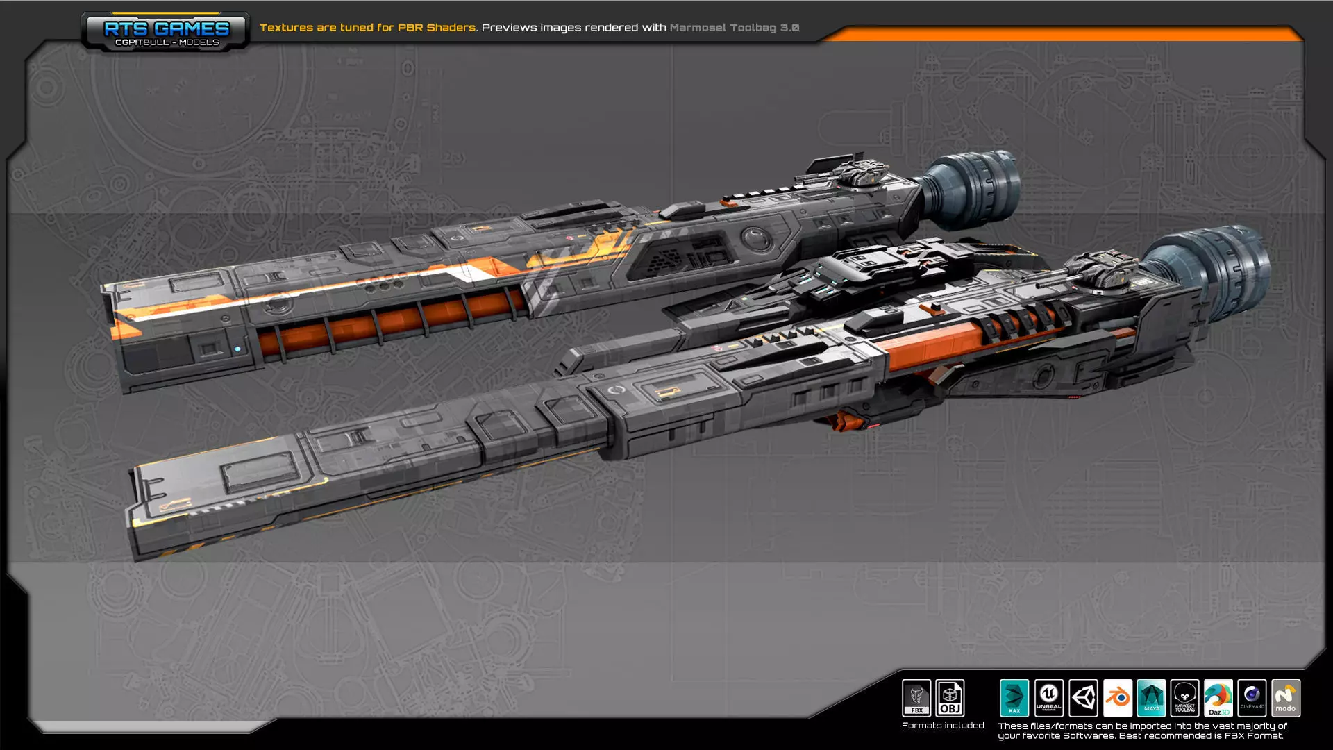 Federation Corvette GK5 Low-poly 3D model_0