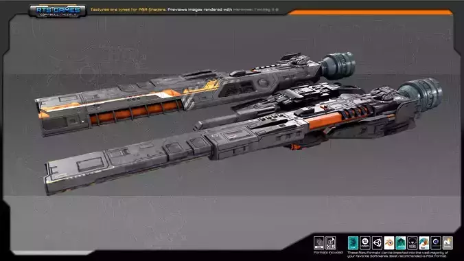 Federation Corvette GK5 Low-poly 3D model