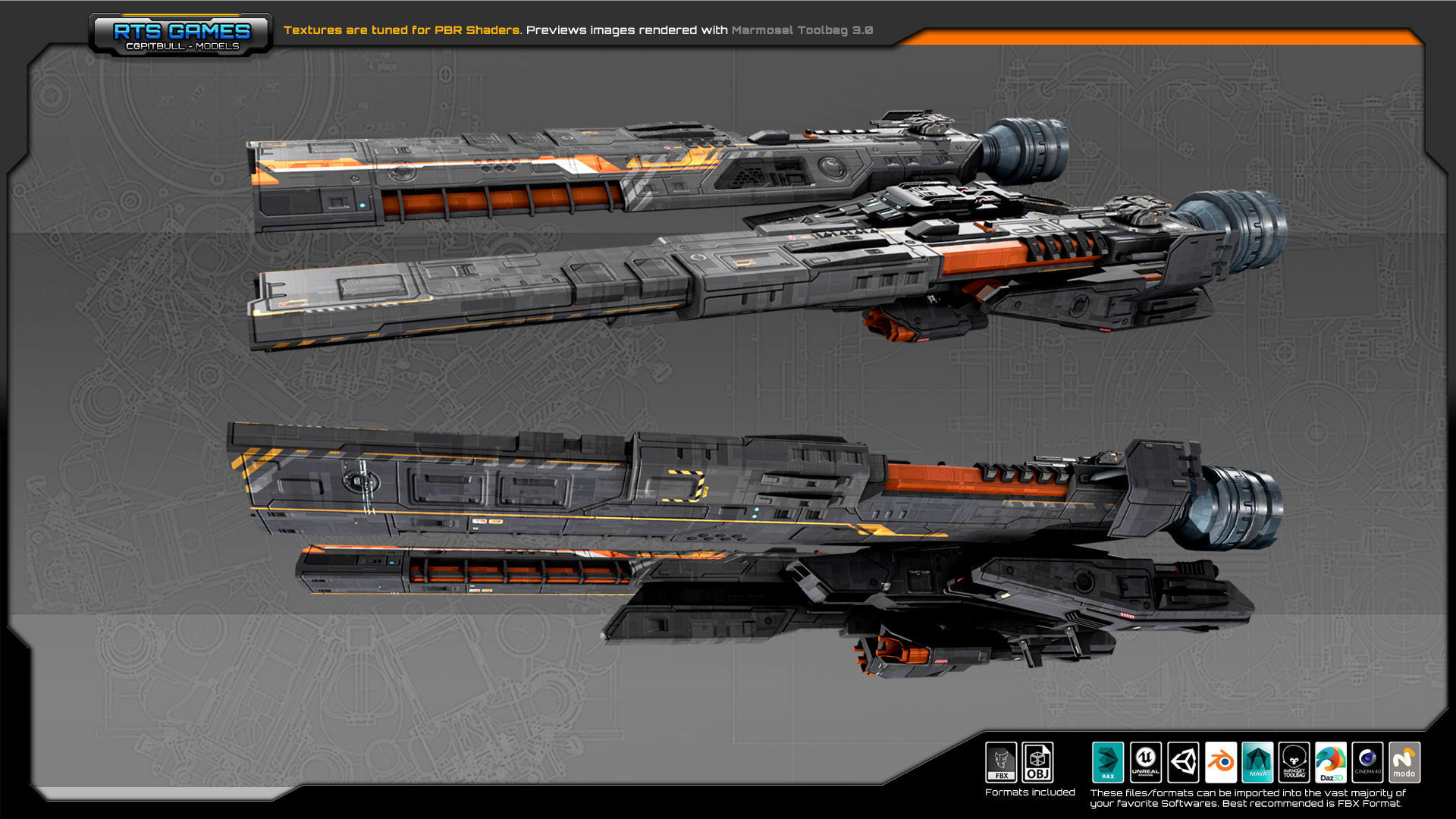 Federation Corvette GK5 Low-poly 3D model_5