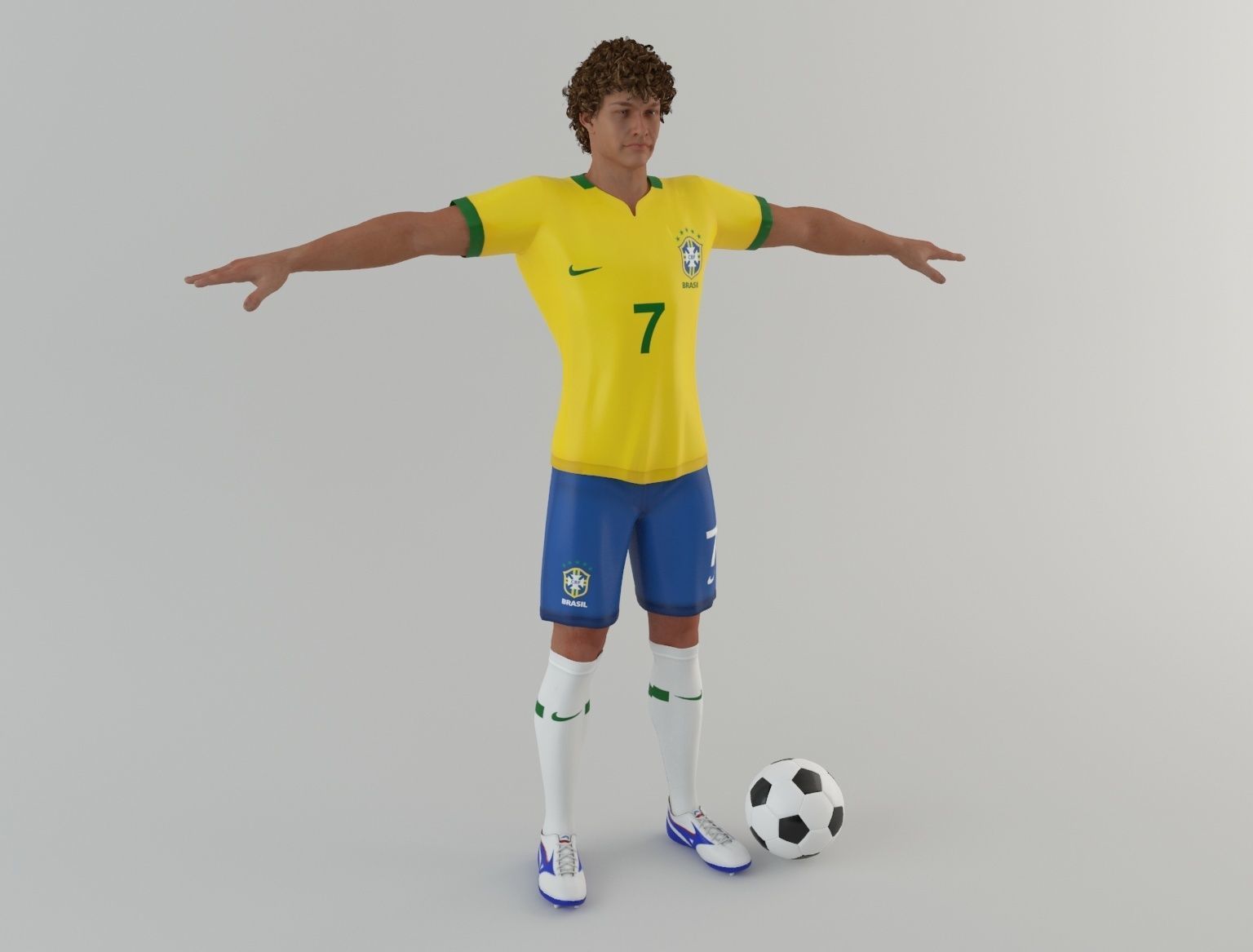 Brazil Footballer 3D model_1