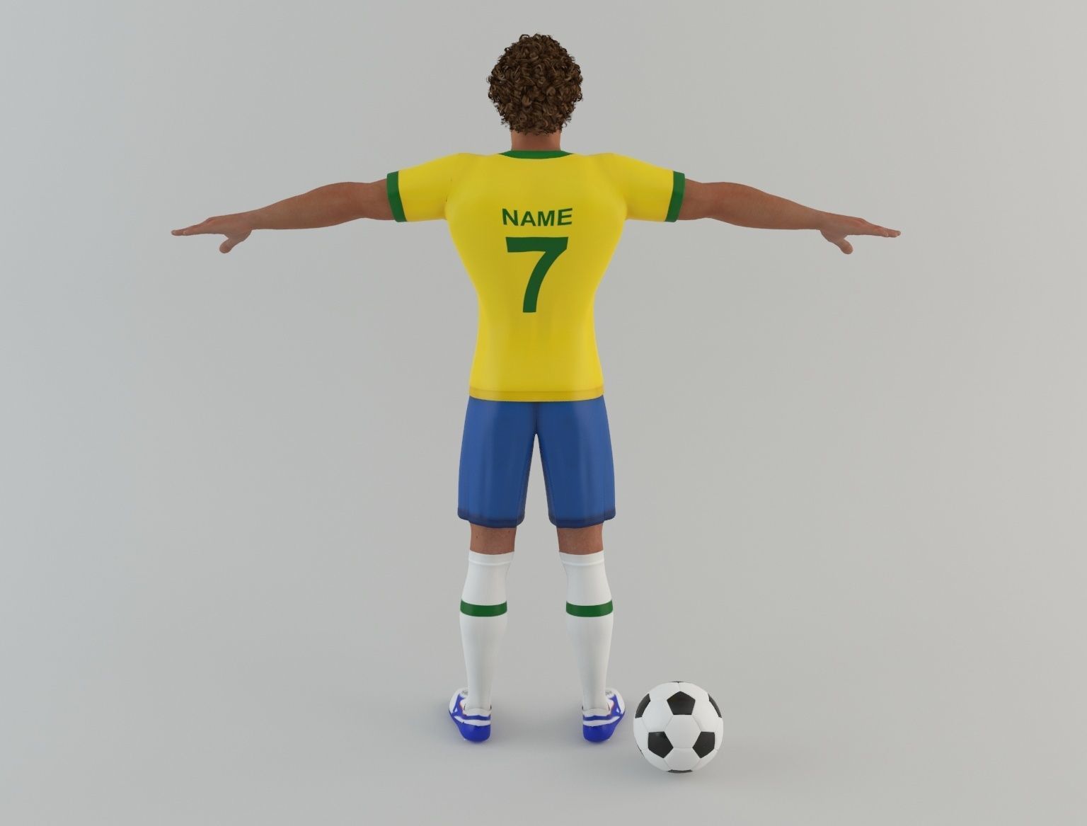 Brazil Footballer 3D model_3