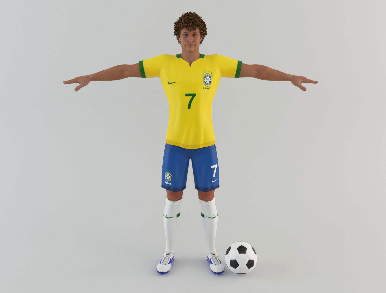 Brazil Footballer 3D model_2