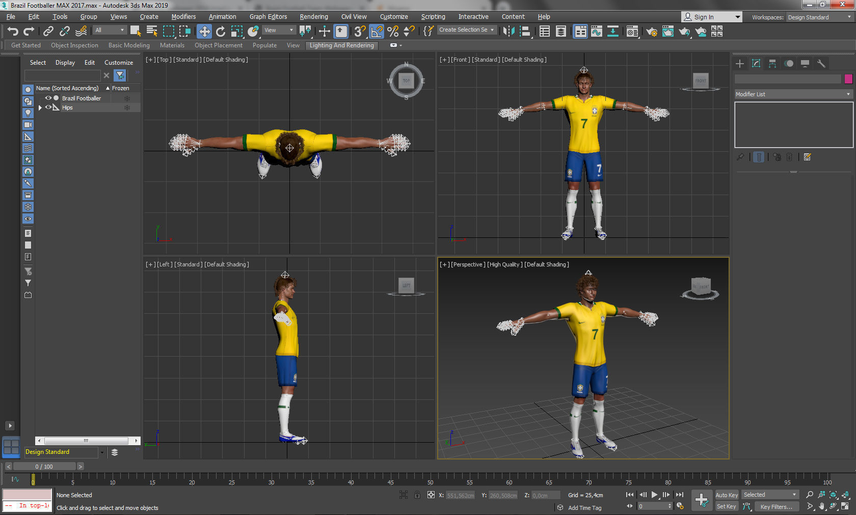 Brazil Footballer 3D model_13