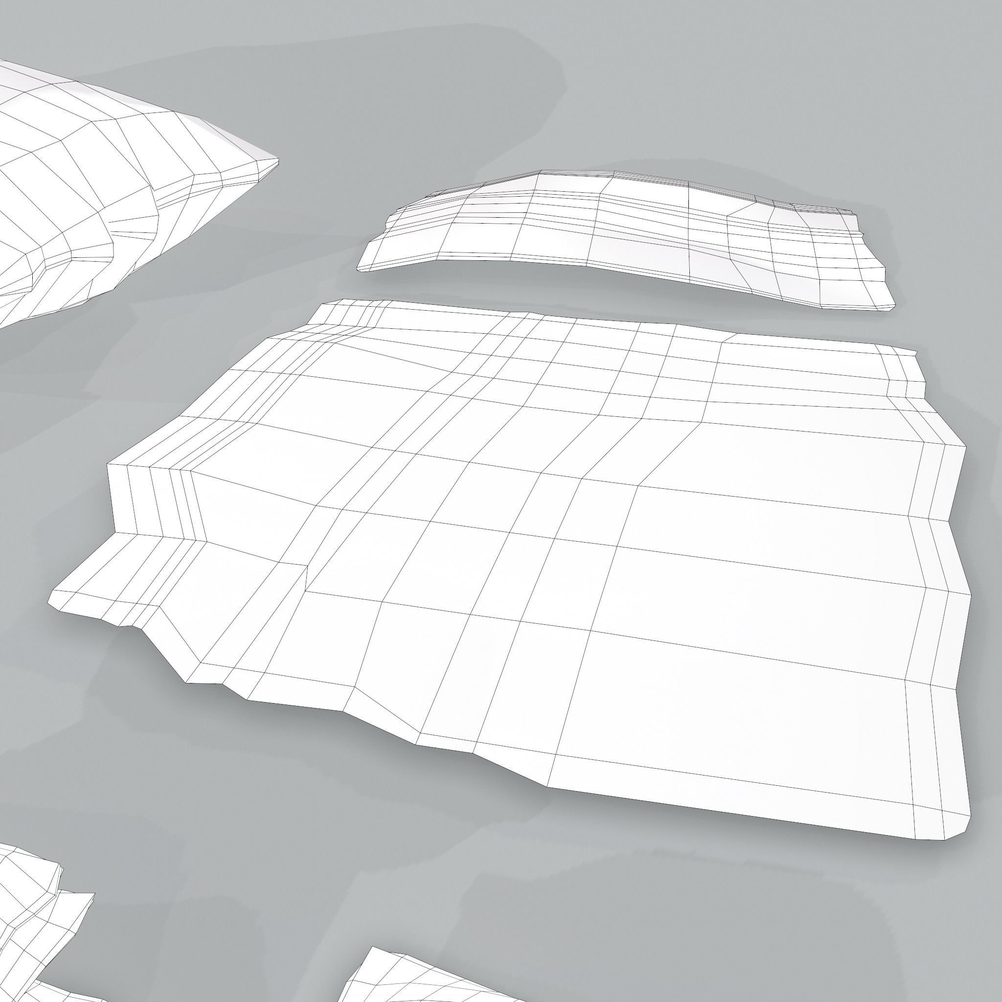 Burlap Sacks and Pieces Low-poly 3D model_26