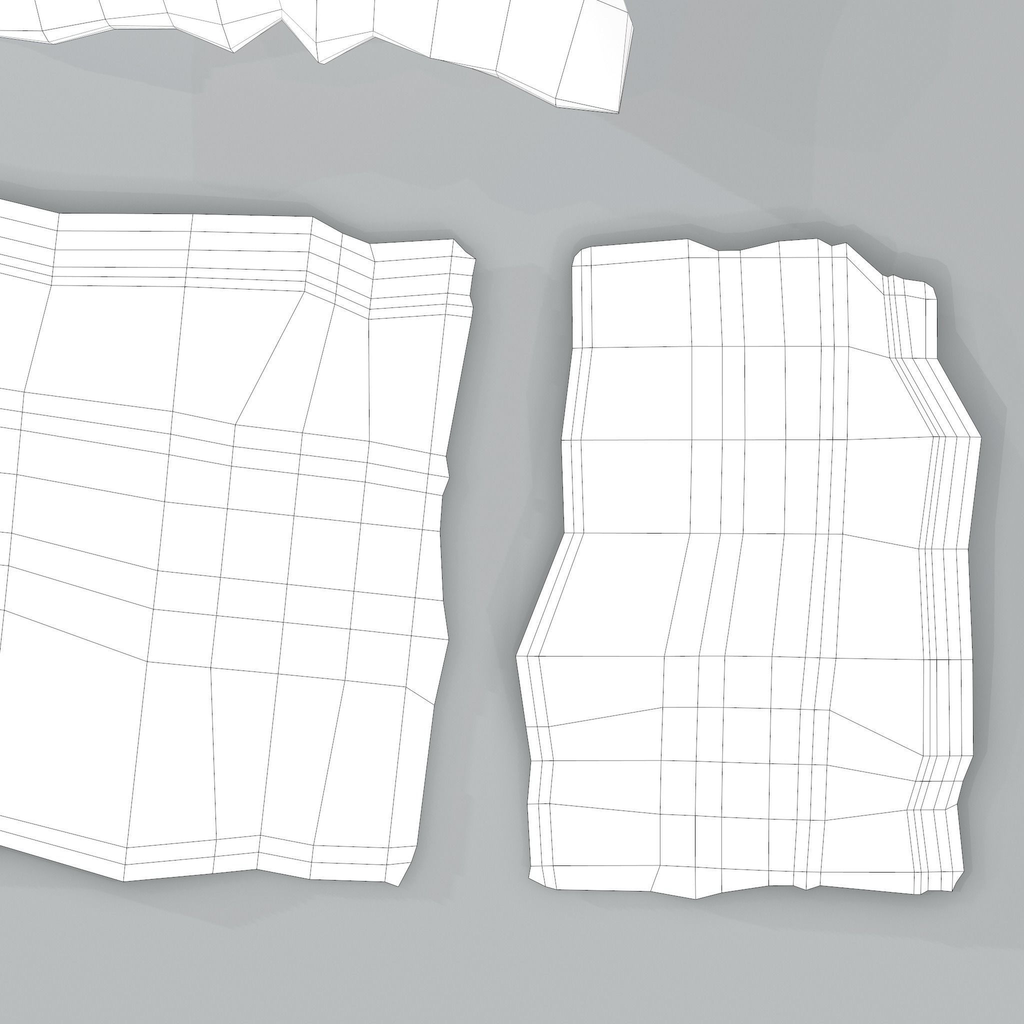 Burlap Sacks and Pieces Low-poly 3D model_28