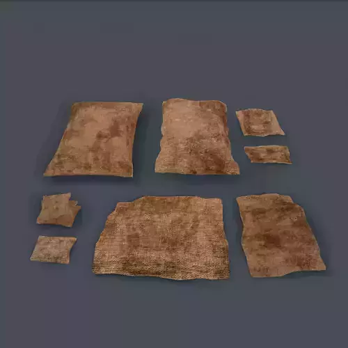 Burlap Sacks and Pieces Low-poly 3D model