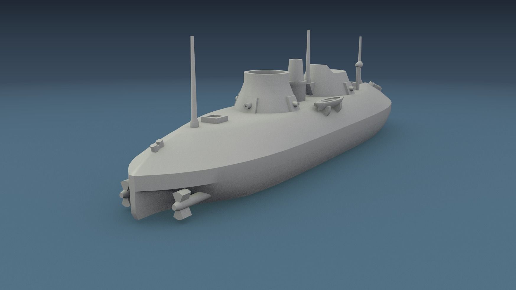 USS Keokuk 1863 3D print model_5