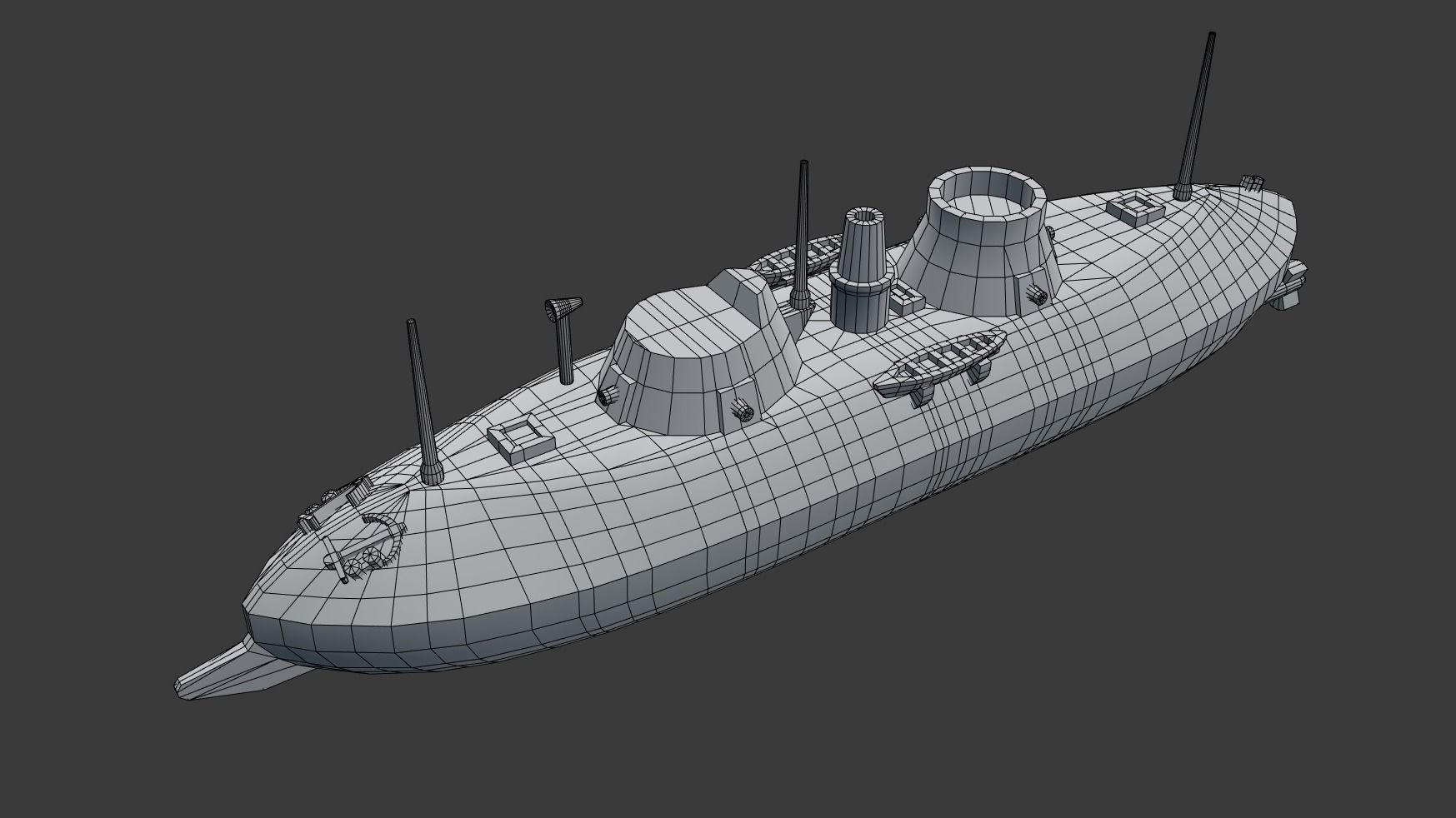 USS Keokuk 1863 3D print model_12