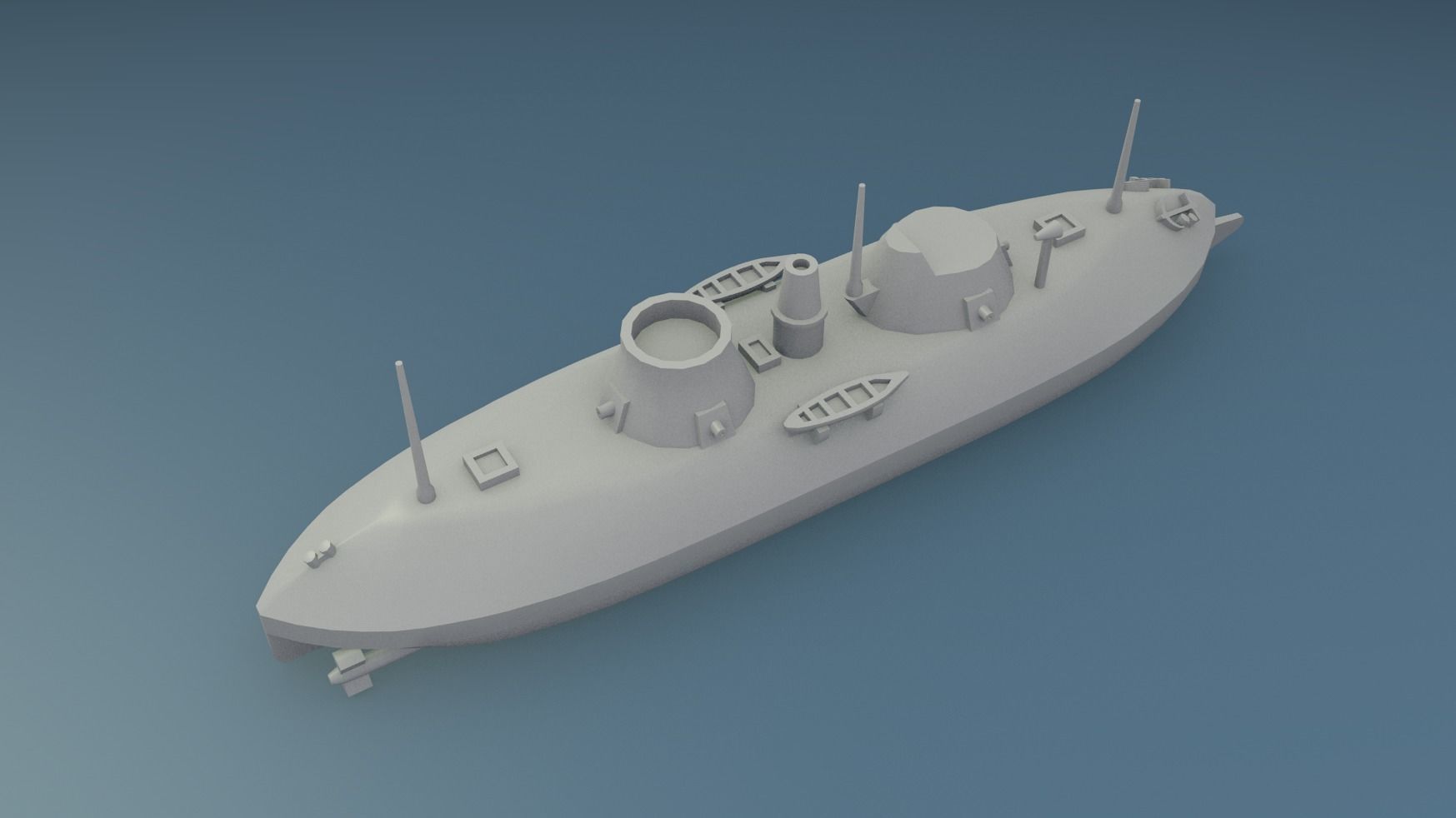 USS Keokuk 1863 3D print model_6