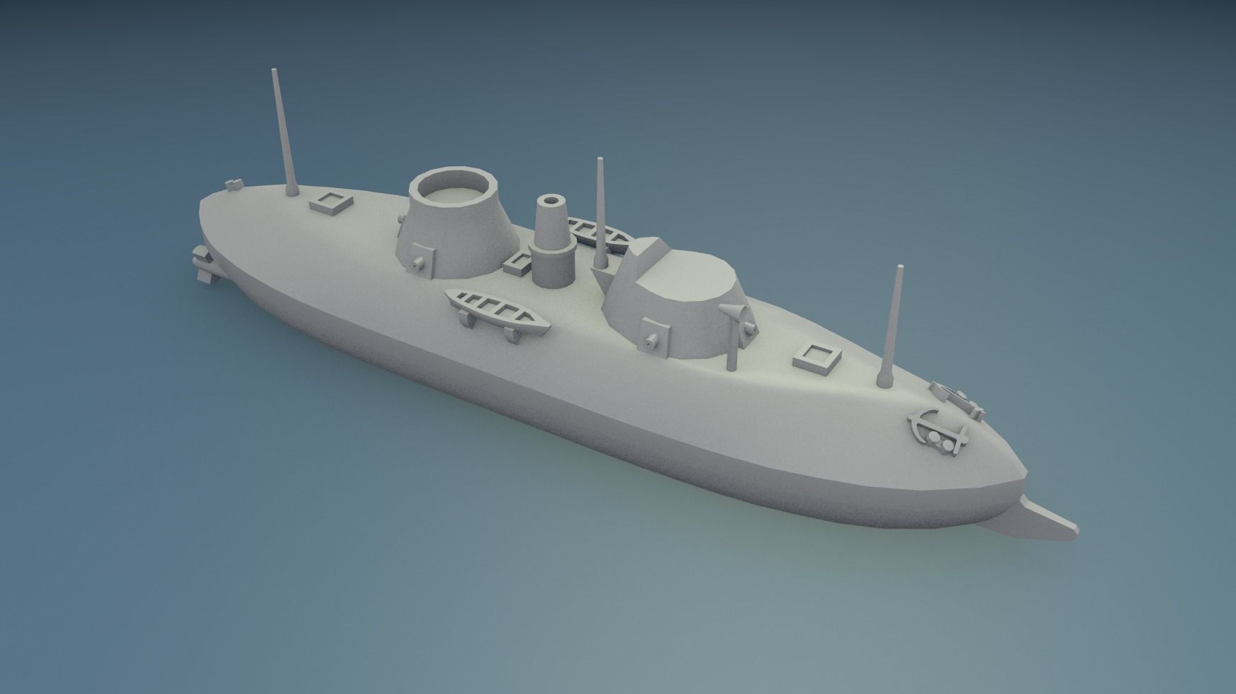 USS Keokuk 1863 3D print model_7