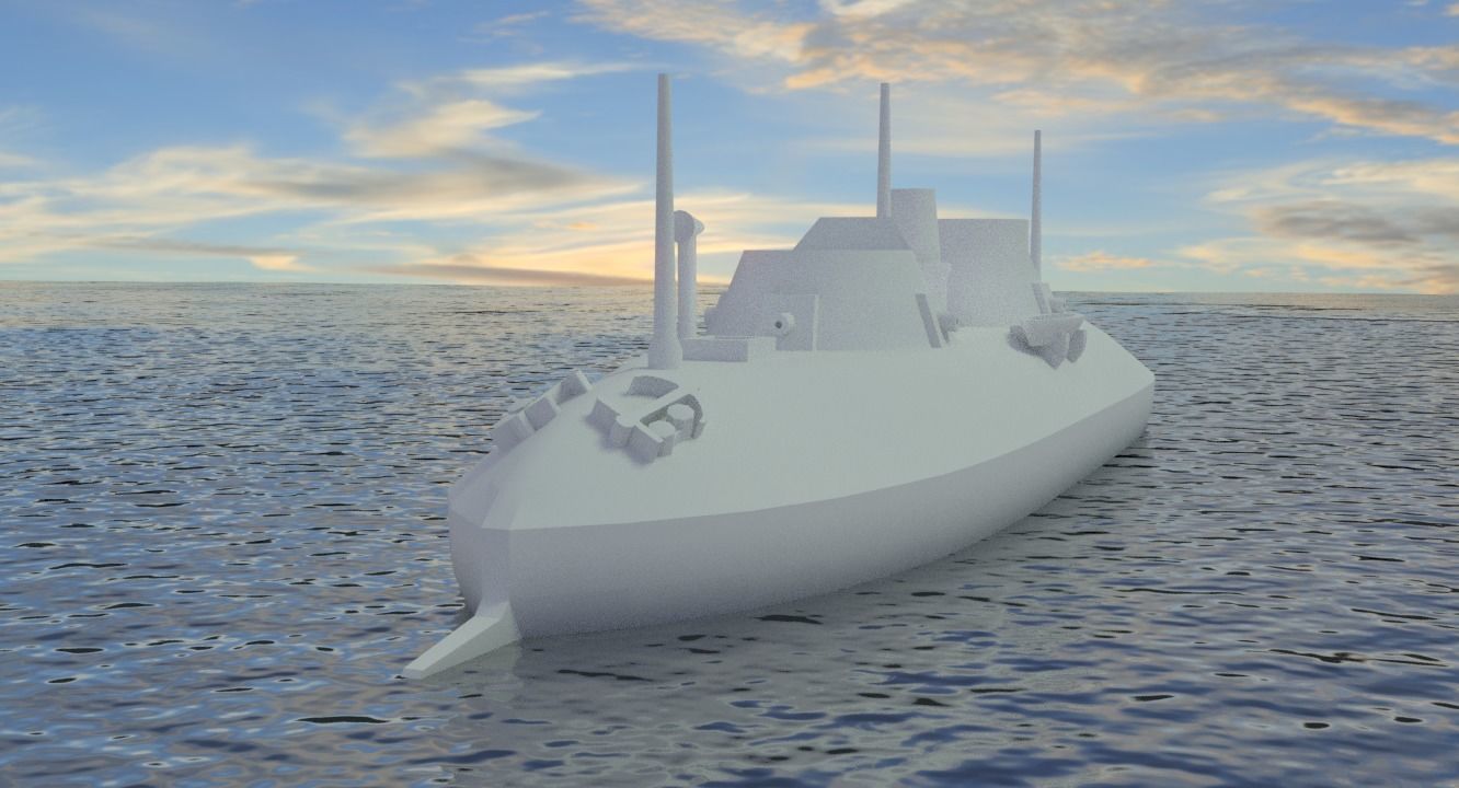 USS Keokuk 1863 3D print model_16