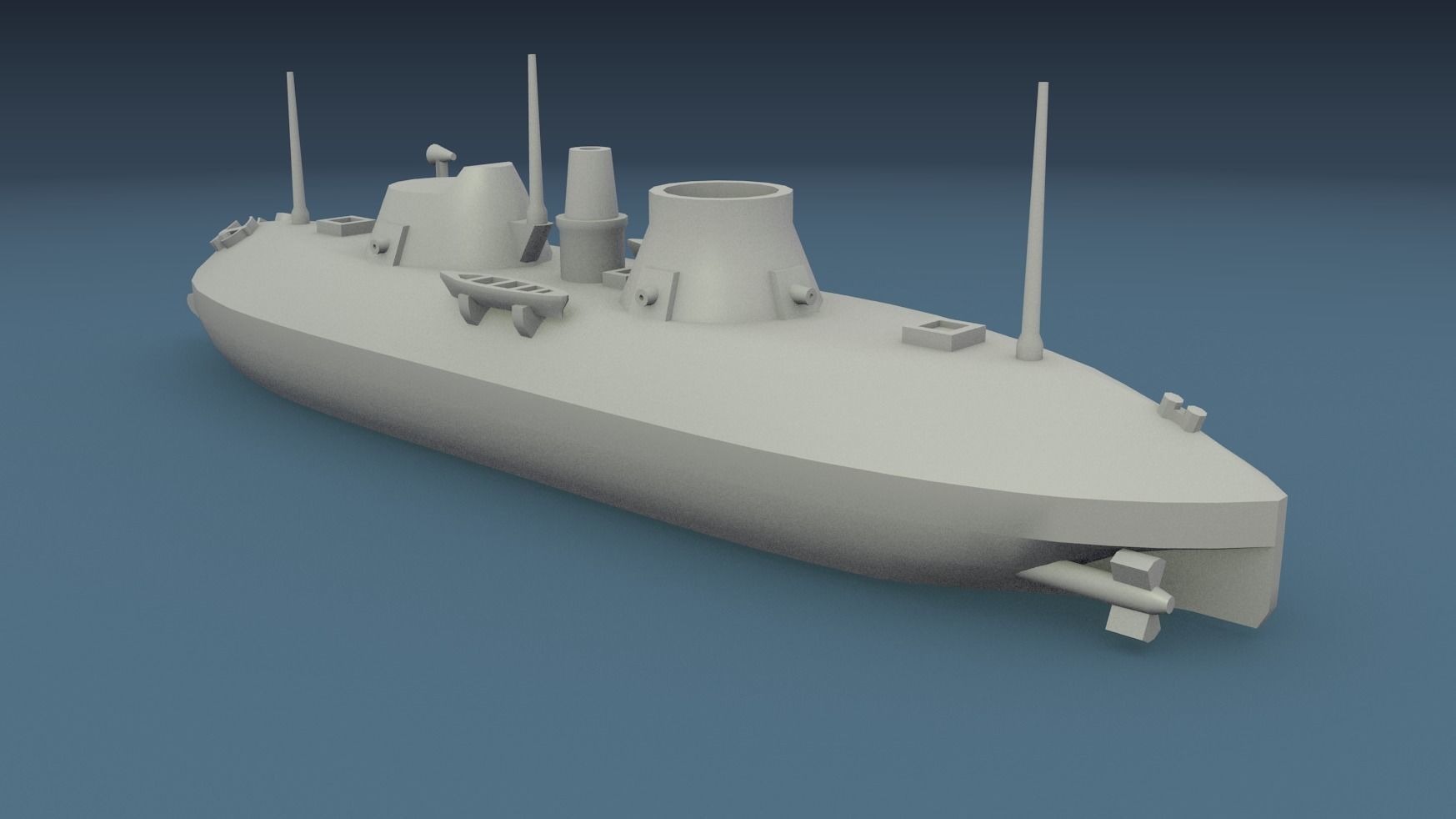 USS Keokuk 1863 3D print model_3