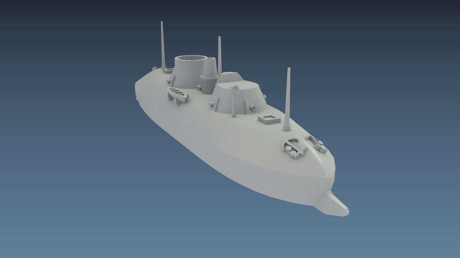 USS Keokuk 1863 3D print model_9