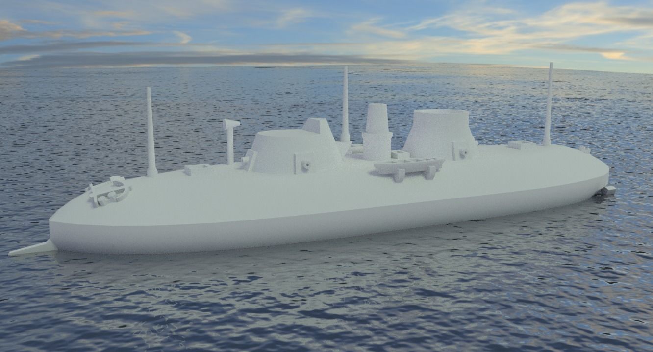 USS Keokuk 1863 3D print model_17