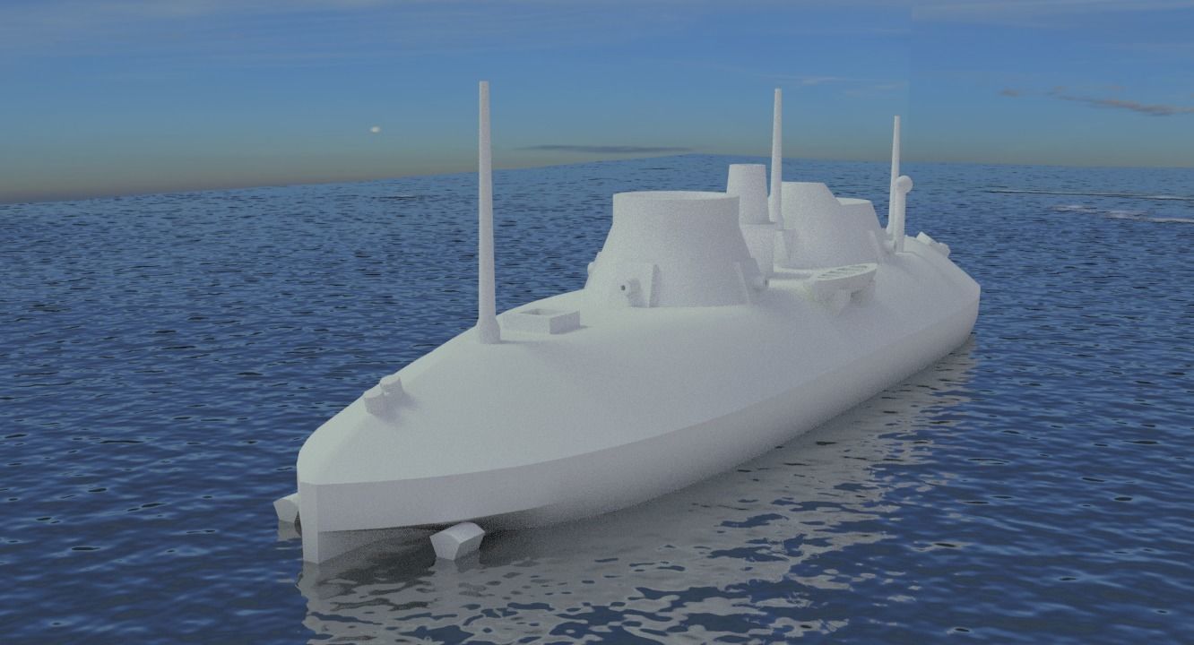 USS Keokuk 1863 3D print model_19