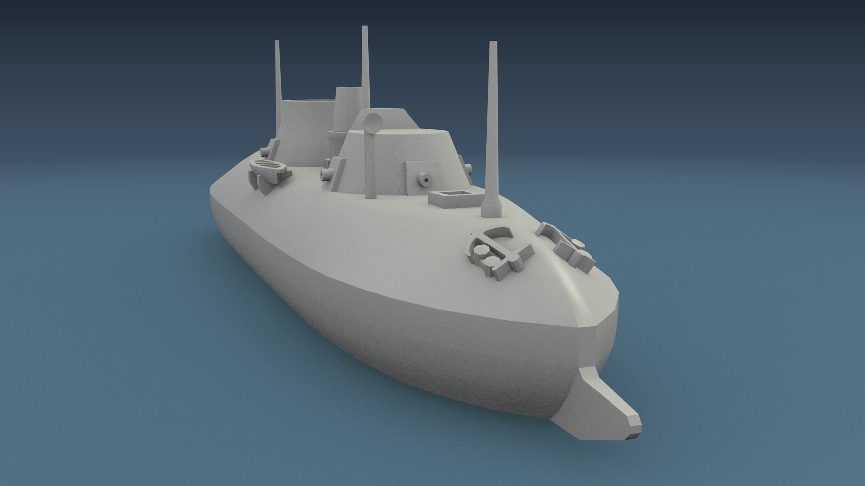 USS Keokuk 1863 3D print model_8