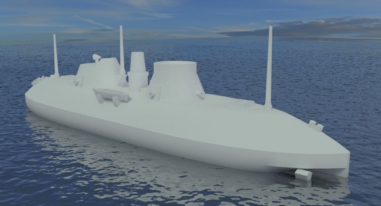 USS Keokuk 1863 3D print model_18