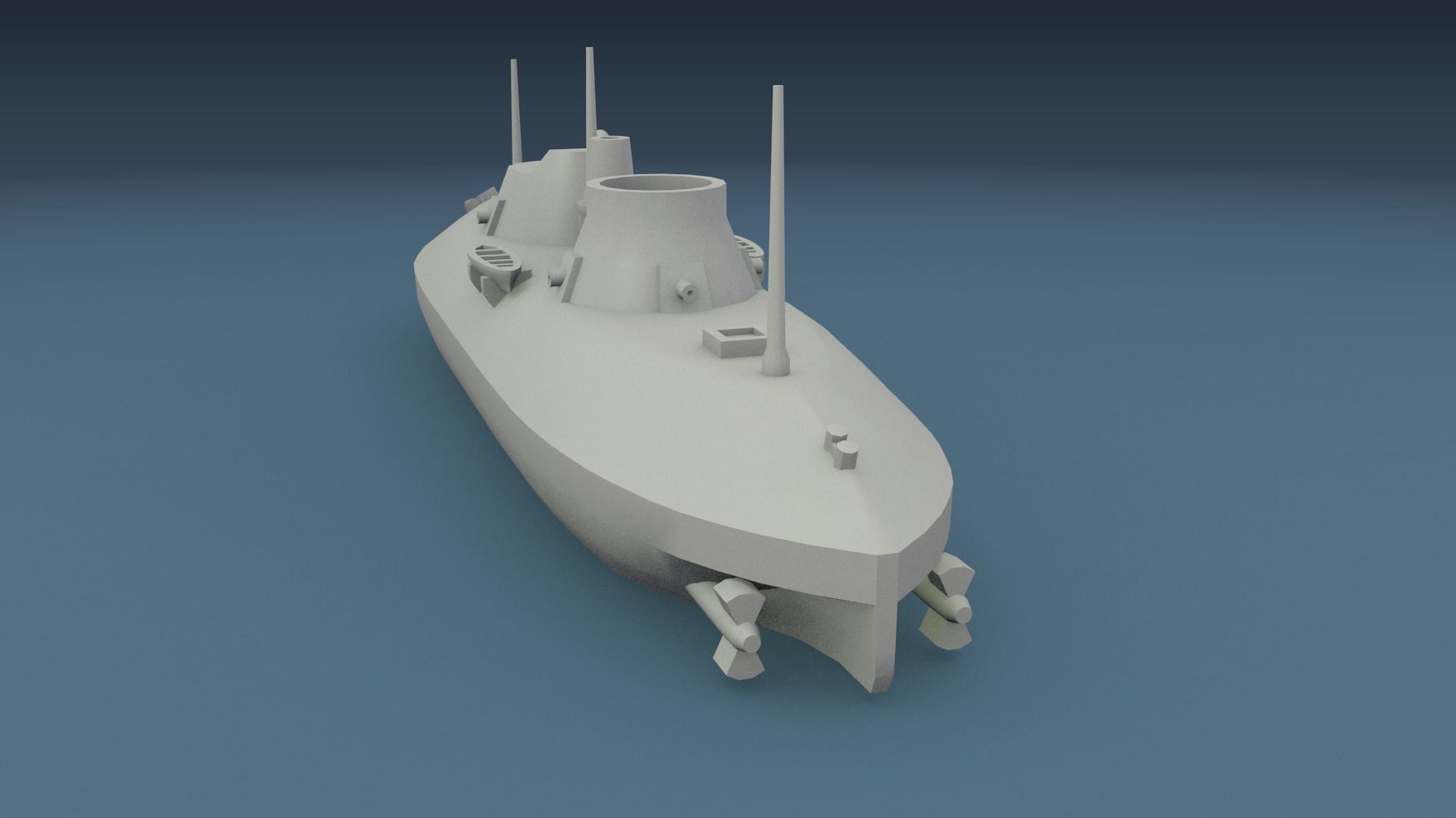 USS Keokuk 1863 3D print model_4
