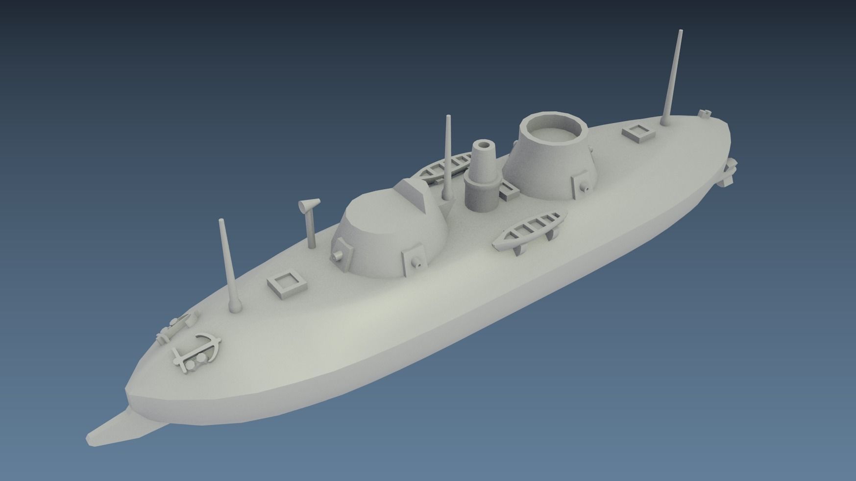 USS Keokuk 1863 3D print model_10