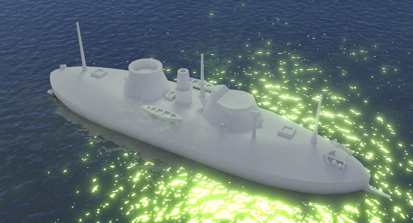 USS Keokuk 1863 3D print model_21