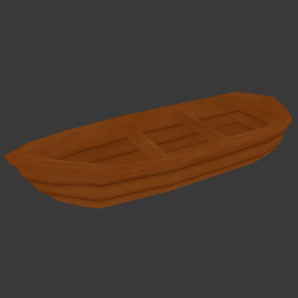 cartoon woodenboat 3D model