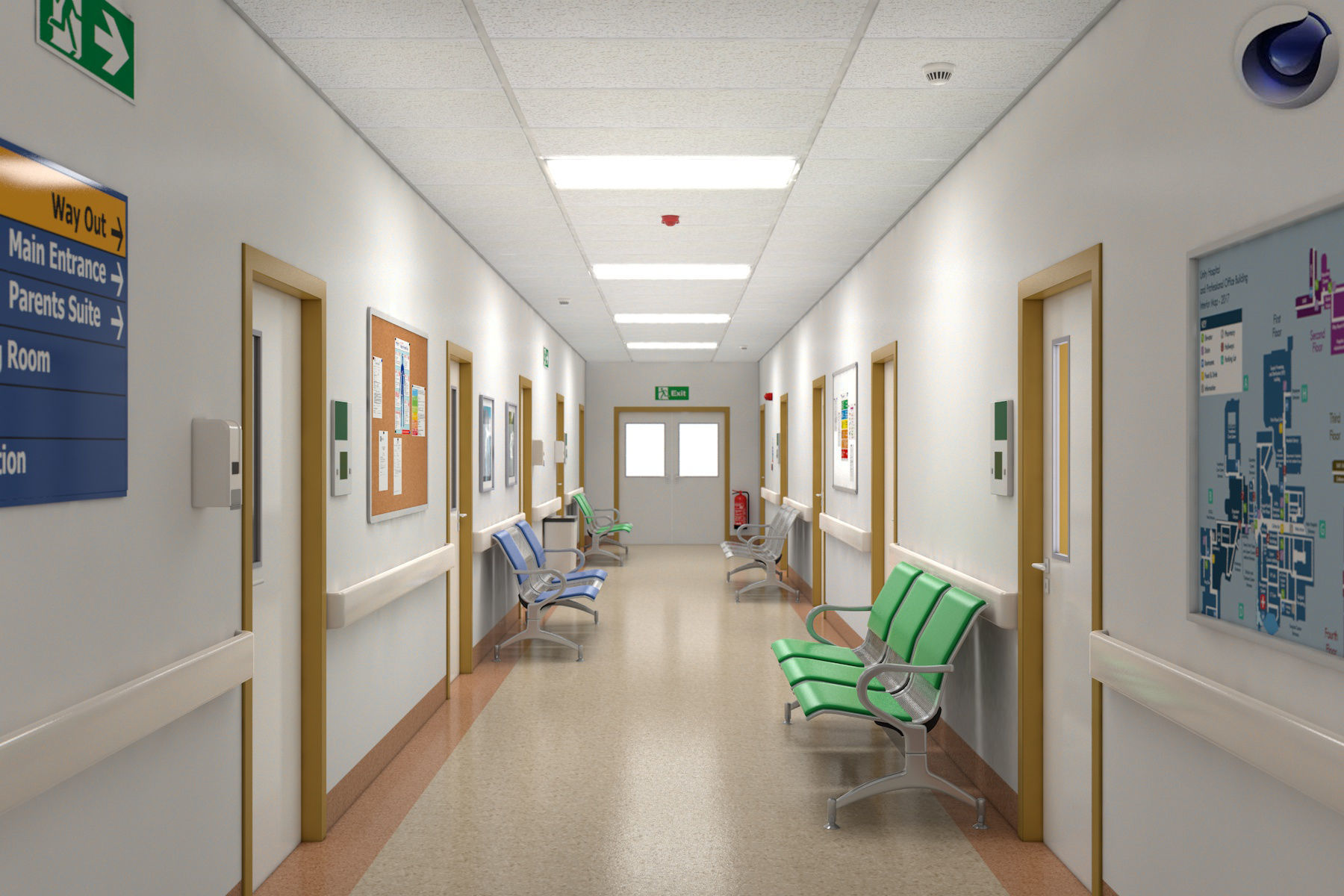 Hospital Hall V3 3D model_4