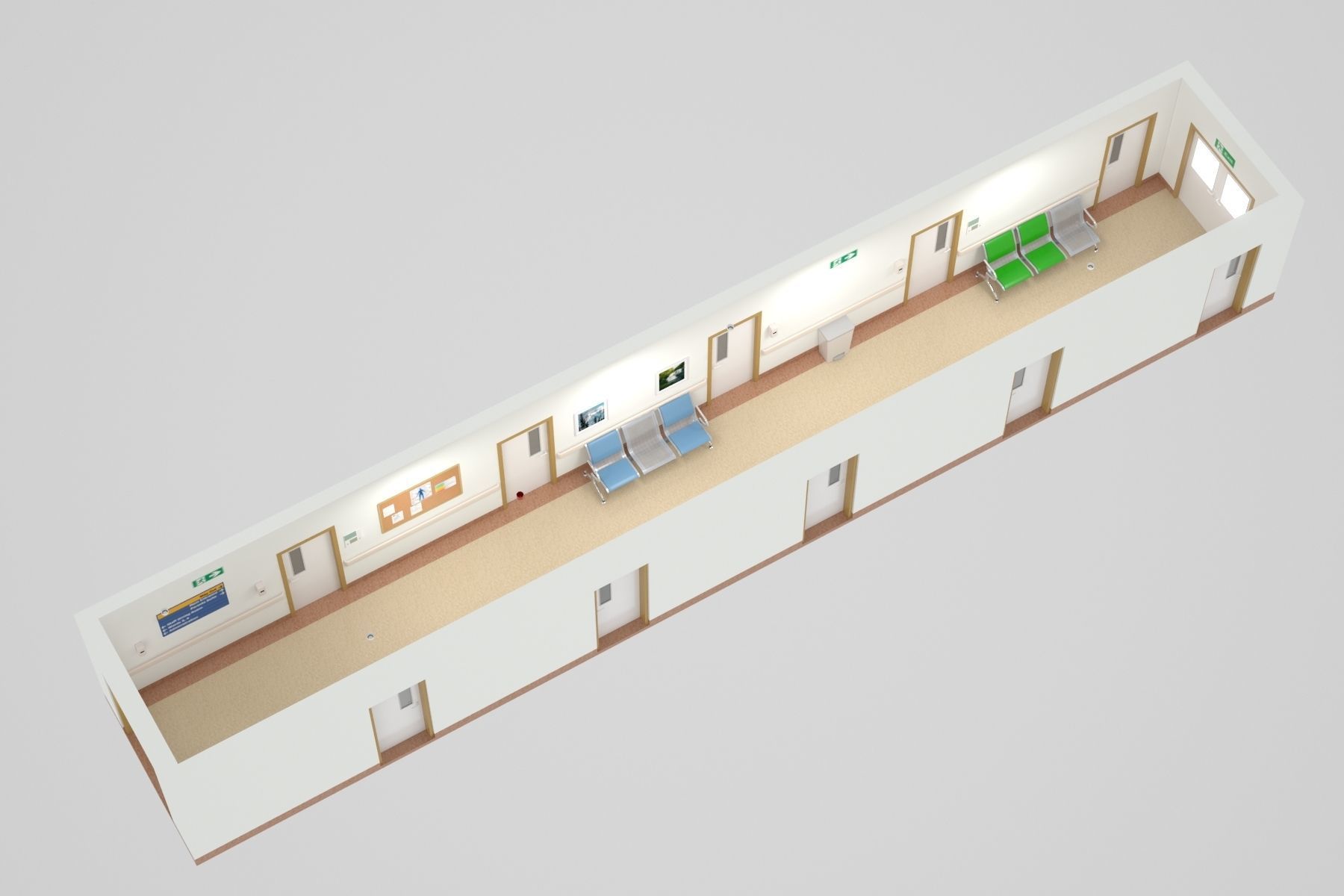 Hospital Hall V3 3D model_16