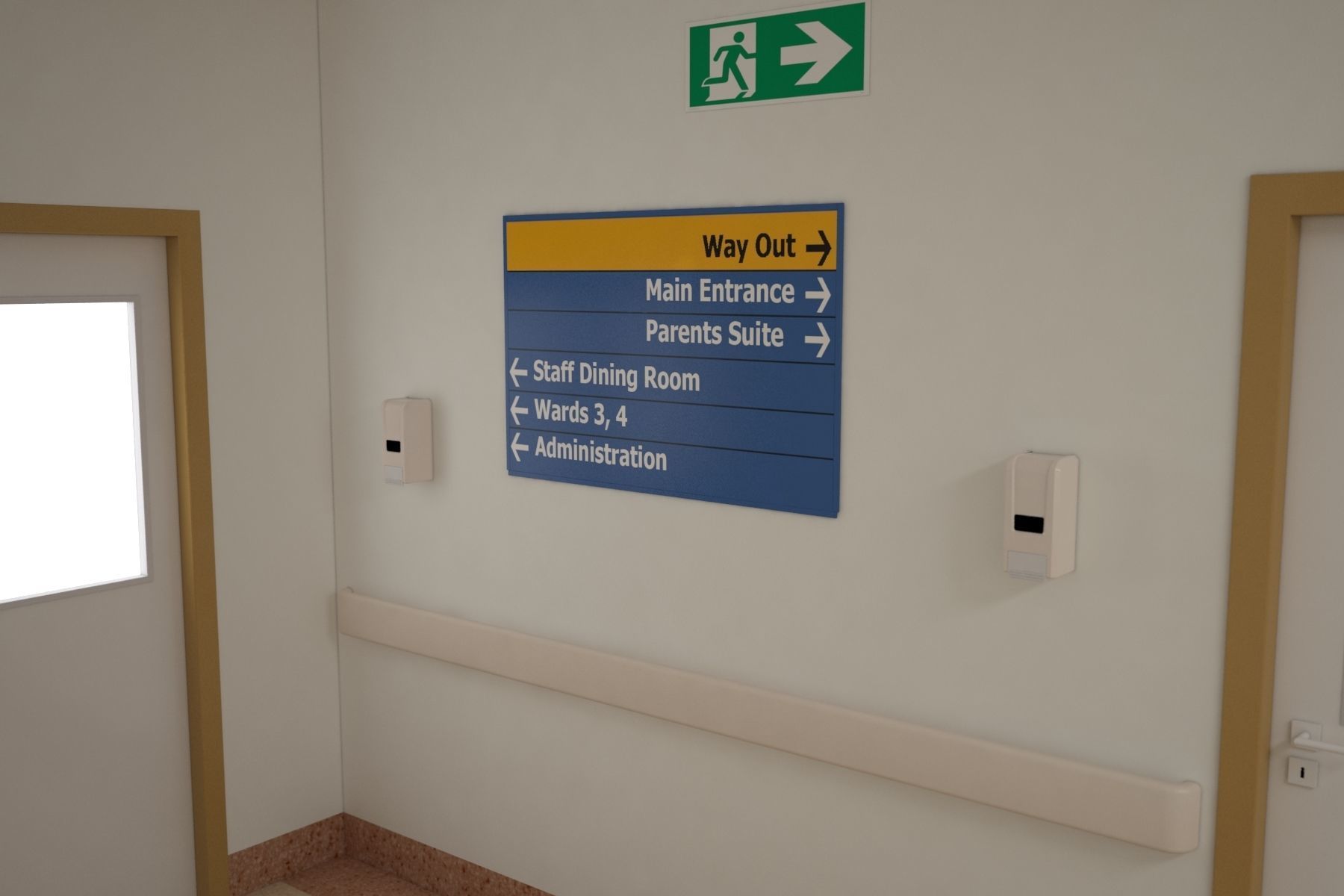 Hospital Hall V3 3D model_9